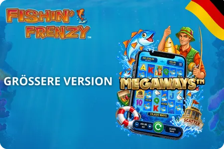 Fishin Frenzy Megaways Raster mit sechs Walzen und Fischwerten