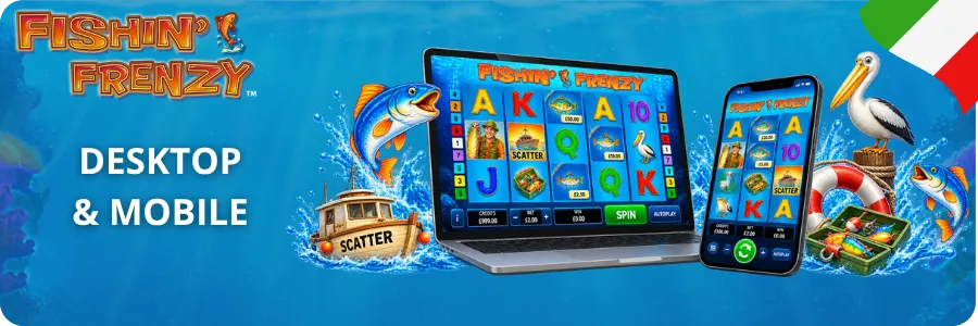 Fishin Frenzy slot in modalità verticale su smartphone