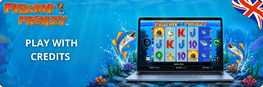 Fishin Frenzy Slot demo on a laptop